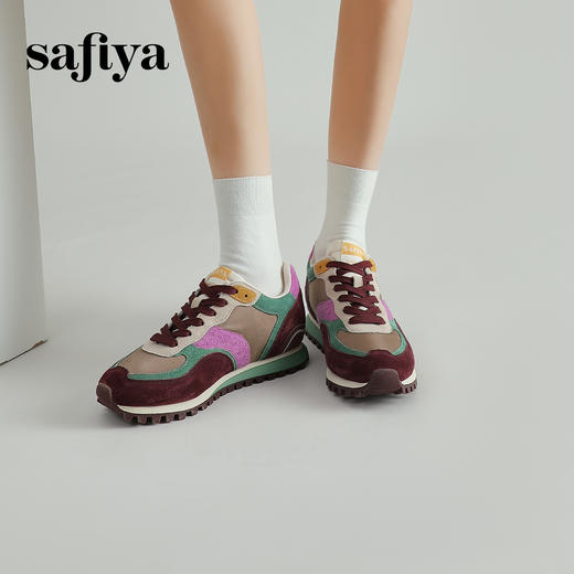 预售10天|Safiya/索菲娅2025复古百搭拼色透气轻便休闲运动阿甘鞋SFD1112073 商品图7