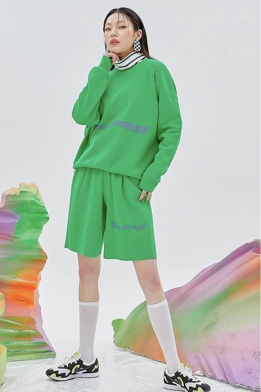 韩都衣舍/Handu Group 数码绿针织宽松两件套 15403 商品图1