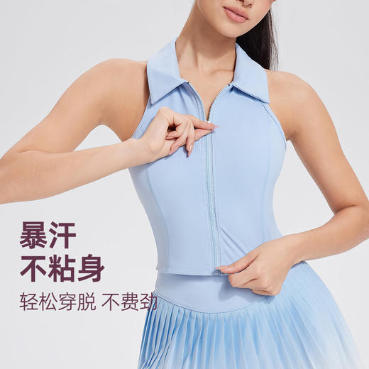 【2025上新】polo背心固定罩杯性感透气速干无袖大方外穿马拉松运动欧美休闲 商品图1