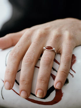 ABOAB｜70S SLIM Ring [ 戒指  银红玛瑙 / 银黑玛瑙 / 金白水晶 ]【ETERNITY】