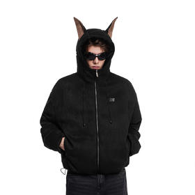 FDR官方店 杜宾犬连帽麂皮棉衣棉服男女秋冬季加厚保暖情侣装外套