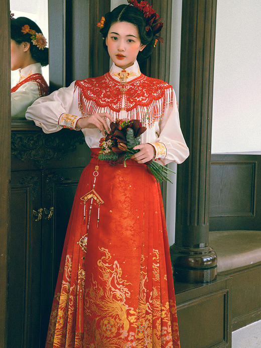 【重回汉唐凤仪】对襟衫马面裙新中式婚服新娘服订婚敬酒服回门服 商品图2