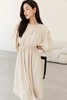 Le Malene 米色圆领优雅连衣裙 15277 商品缩略图3