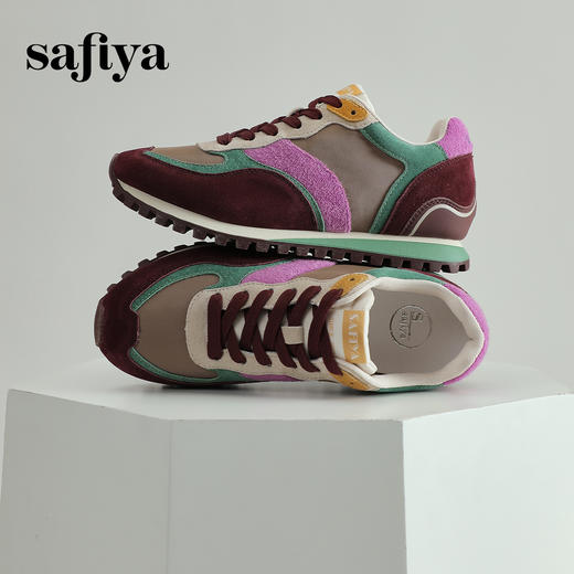 预售10天|Safiya/索菲娅2025复古百搭拼色透气轻便休闲运动阿甘鞋SFD1112073 商品图9