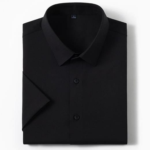 【含蚕丝】罗蒙春秋男士经典纯色短袖衬衫时尚百搭休闲简约通勤职业上班男衬衣 商品图2