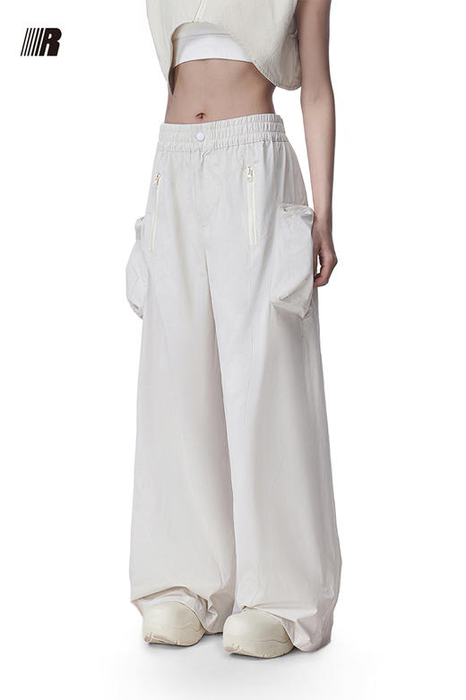 FDR官方店 松紧腰先锋结构裤休闲裤女夏季户外运动宽松直筒长裤子 商品图4