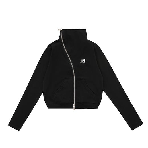 FDR官方店 R字刺绣斜拉链卫衣女春季修身设计感翻领开衫外套 商品图4