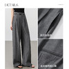 【内购】文艺气质通勤OL拼接撞色织带显瘦直筒裤长裤-151K59377 商品缩略图4