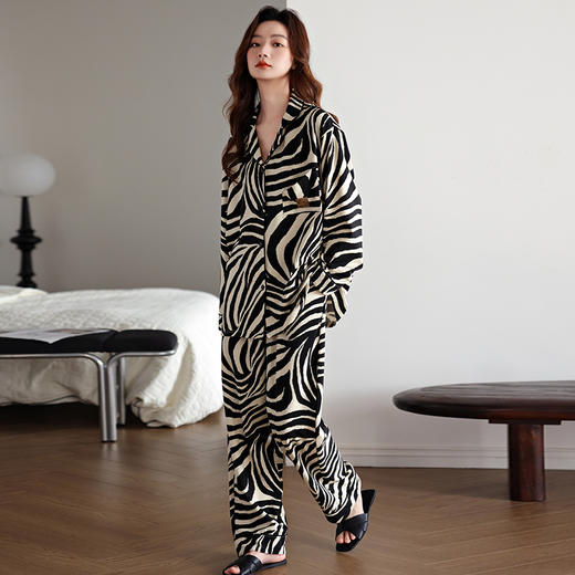 雀说长袖长裤睡衣女秋季纯棉卡通大码宽松休闲可外穿居家服套装AL 商品图1