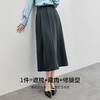 【内购】舒适通勤暗勾扣腰头橡筋后腰显瘦立体褶垂感A字半身裙-151Q57540 商品缩略图1