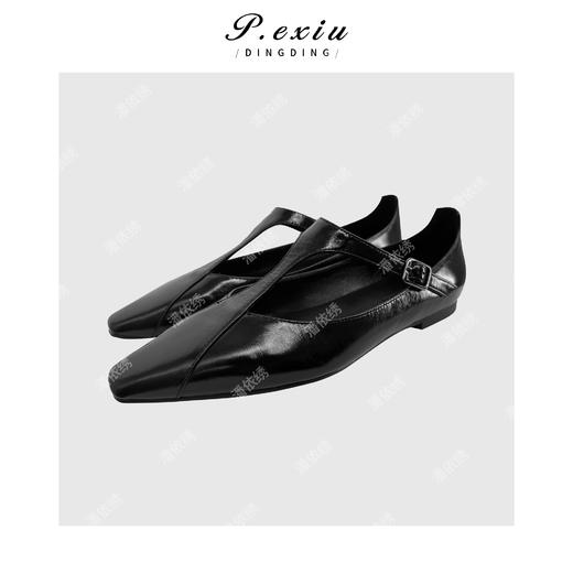 PanYiXiu/潘依绣头层牛皮软底粗跟T型带玛丽珍单鞋 QL103201 商品图1