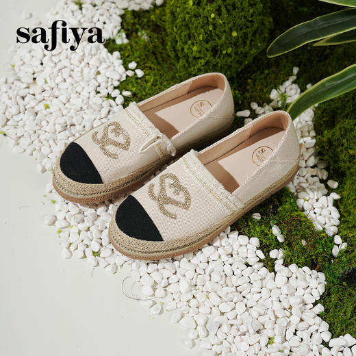 预售10天发|Safiya/索菲娅2025小香风绣花平底百搭懒人一脚蹬渔夫鞋SFD1112075 商品图6