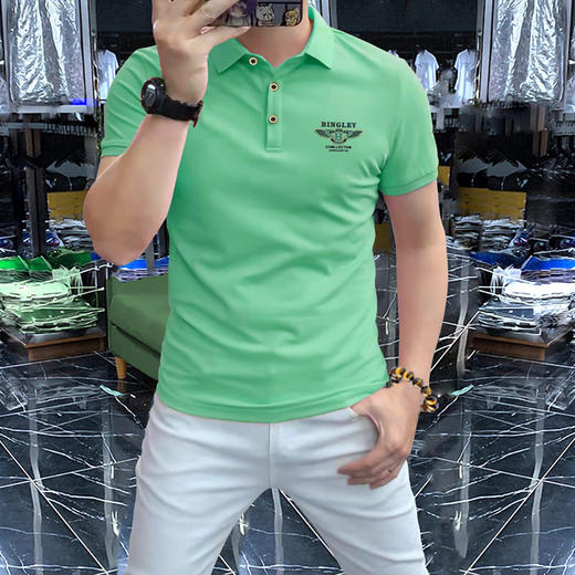 夏季男装polo衫潮流休闲修身短袖刺绣男士翻领t恤衫透气带领上衣   JYYP-Y626# 商品图2
