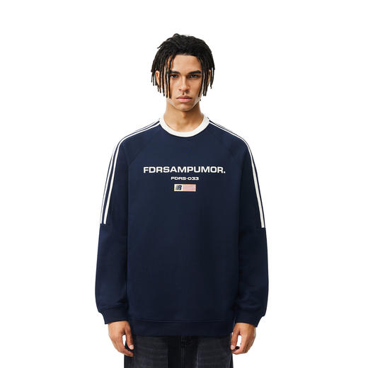 FDR官方店 织带旗帜印花圆领卫衣男女春季重磅情侣宽松长袖上衣 商品图2