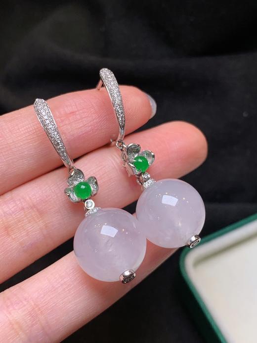 圆珠翡翠耳坠 商品图0
