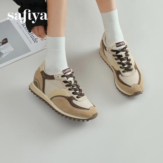 预售10天|Safiya/索菲娅2025复古百搭拼色透气轻便休闲运动阿甘鞋SFD1112073 商品图3