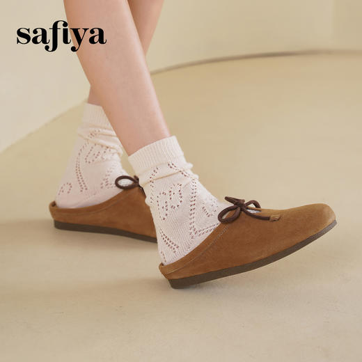 预售10天发|Safiya/索菲娅2025咖啡庄园复古软底休闲外穿懒人勃肯凉拖 SFD1110401 商品图4