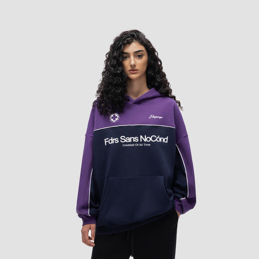 FDR原创国潮新款连帽撞色嵌条卫衣男女春秋季高街情侣装潮牌上衣 商品图3