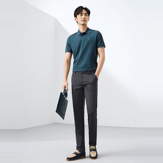 【不变形领】柒牌男士商务休闲短袖POLO衫2025夏季凉感翻领T恤衫128T70140 商品图4
