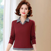 雀说polo领假两件长袖t恤女爆款正肩显瘦上衣打底衫AL 商品缩略图6
