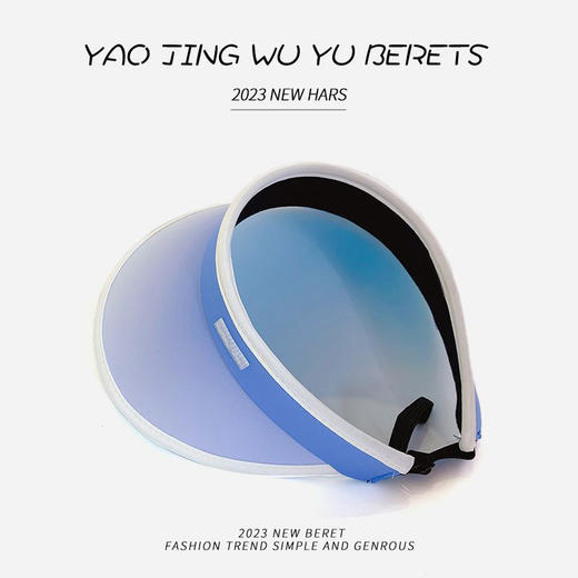 【空顶发箍渐变遮阳帽】夏季高颜值防晒帽，修饰脸型显脸小，空顶透气不闷汗，渐变可爱遮阳帽小香风uv防晒帽QQ 商品图4