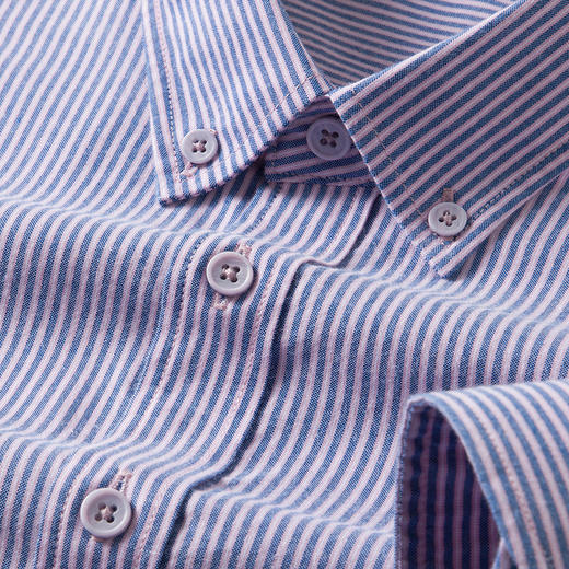【莱赛尔棉】罗蒙春秋男士经典条纹长袖衬衫商务翻领休闲百搭通勤职业上班衬衫男 商品图4