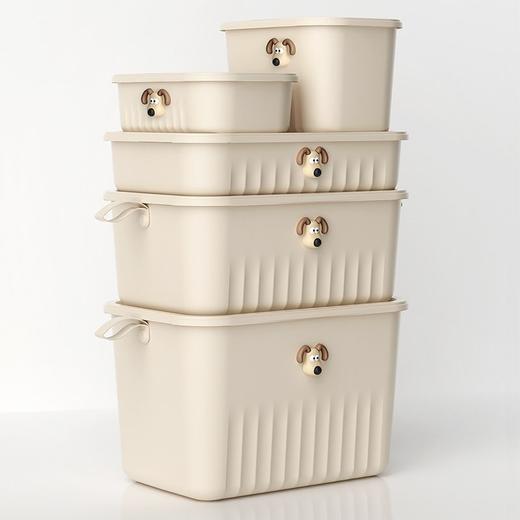 新款收纳箱家用塑料整理箱衣服大容量储物箱子零食玩具收纳盒带盖 商品图1