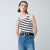 EITIE爱特爱夏新款经典黑白条纹时尚休闲显瘦百搭针织背心7701410 商品缩略图2