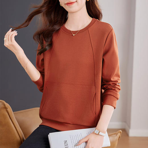 雀说春季爆款圆领卫衣新款宽松显瘦春秋薄款长袖上衣外套AL30062 商品图0