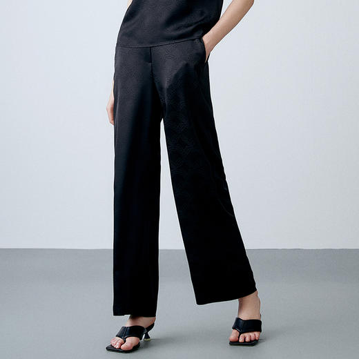 EITIE爱特爱春季新款高腰简约通勤显瘦休闲裤百搭裤子7705417 商品图5