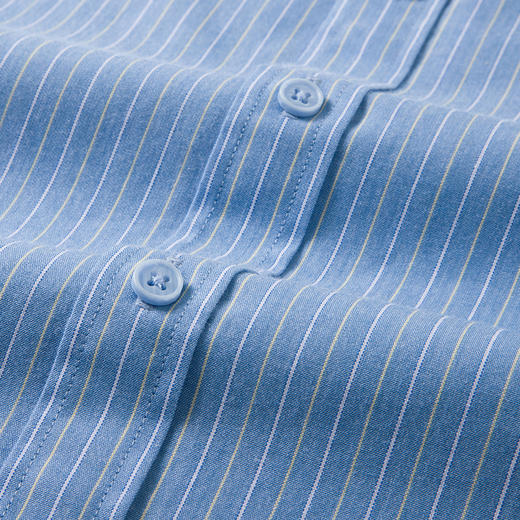 【100棉】罗蒙夏季男士经典竖条纹短袖衬衫时尚百搭简约休闲职业通勤上班衬衣 商品图5