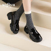 预售10天发|Safiya/索菲娅2025鬼马少女甜酷英伦风粗跟漆皮厚底增高乐福鞋SFD1112173 商品缩略图4