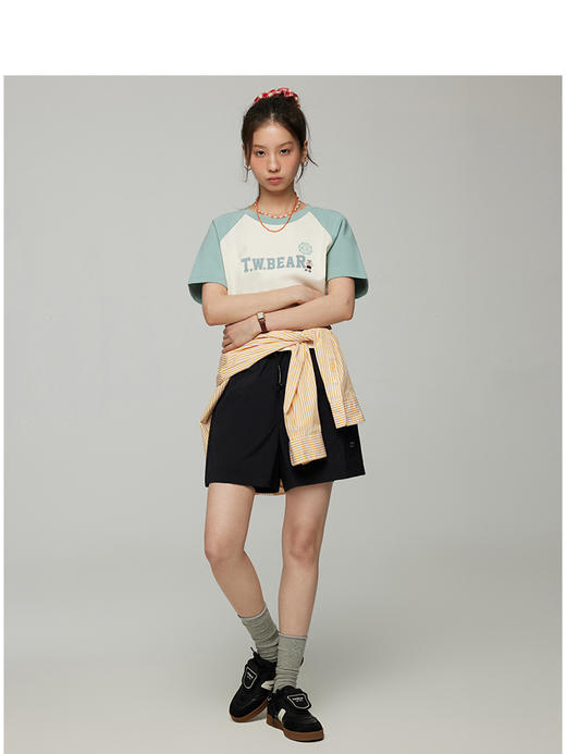 TeenieWeenie小熊字母撞色T恤女夏季女t恤TTRA252308T 商品图2