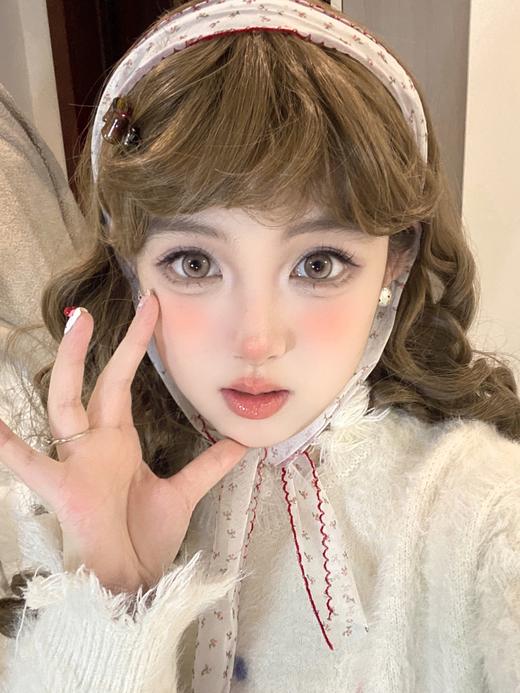 chocoing月抛 糖霜珍珠/浪漫粉酒/莫奈奶昔/青提奶糖/微光松露 14.5mm 一副2片 棕粉紫绿黑 商品图3