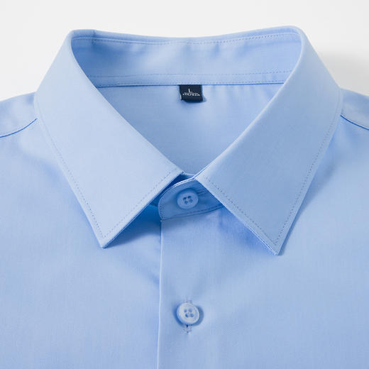 【莱赛尔弹力面料】罗蒙春秋男士经典翻领纯色长袖衬衫舒适百搭通勤上班职业男衬衣 商品图7