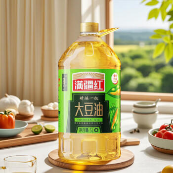 满疆红 食用油 精炼一级大豆油5L*4 新老包装随机发 /粮油调味 /食用油 /大豆油 商品图4