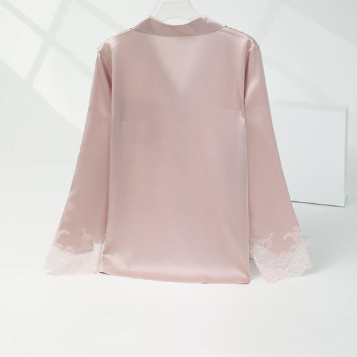 【3F】安莉芳桑蚕丝小翻领睡衣女士蕾丝家居服套装EL00853 商品图3