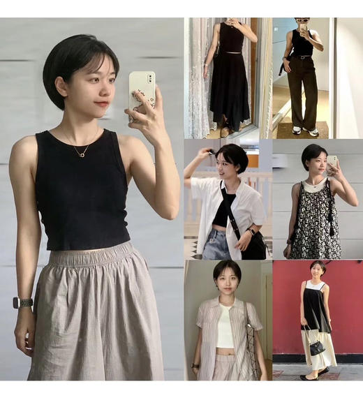 S822 打底刚需~带胸垫圆领百搭背心【包邮+三天无理由退换】 商品图12