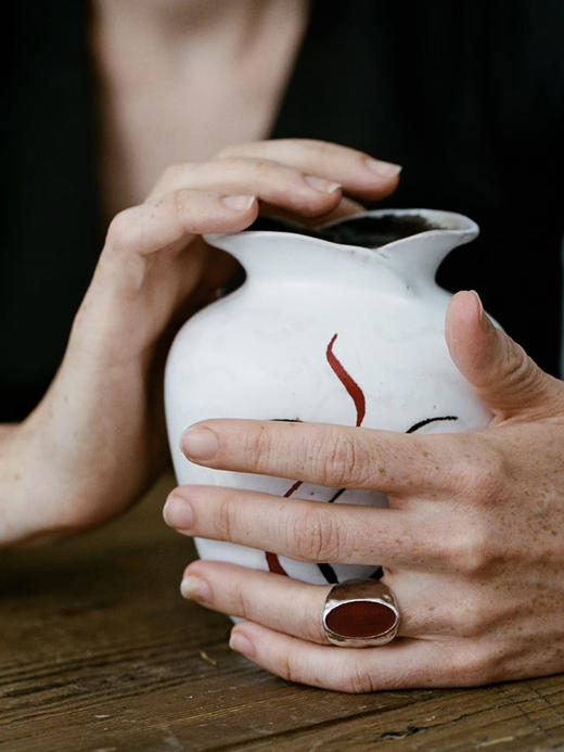 ABOAB｜OVAL Ring [ 戒指  银红玛瑙 / 银黑玛瑙 ]【ETERNITY】 商品图1