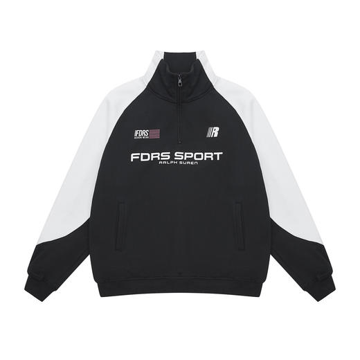 FDR原创新款国潮立领撞色半拉链卫衣男女字母印花情侣装百搭上衣 商品图4