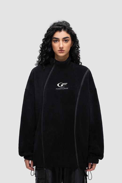 FDR 国潮高街弯拉链摇粒绒卫衣男女秋冬季美式加厚情侣装宽松上衣 商品图5