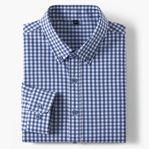 【莱赛尔棉】罗蒙男士春秋长袖格子衬衫时尚百搭通勤上班舒适休闲简约男衬衫 商品图3