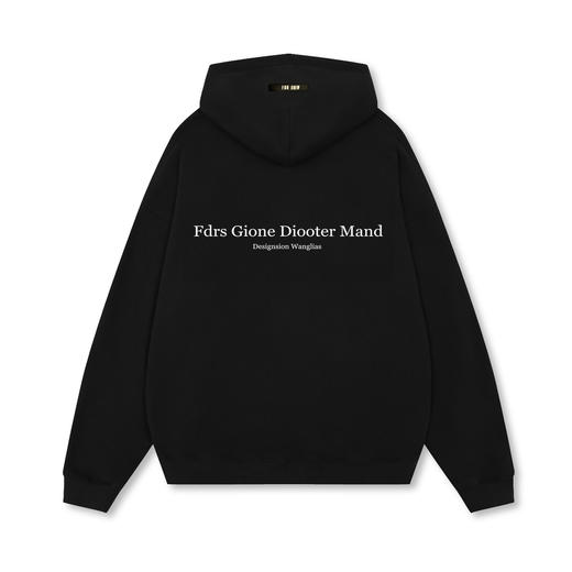 FDR 美式复古字母标语印花连帽卫衣男女春秋季重磅国潮情侣装上衣 商品图4