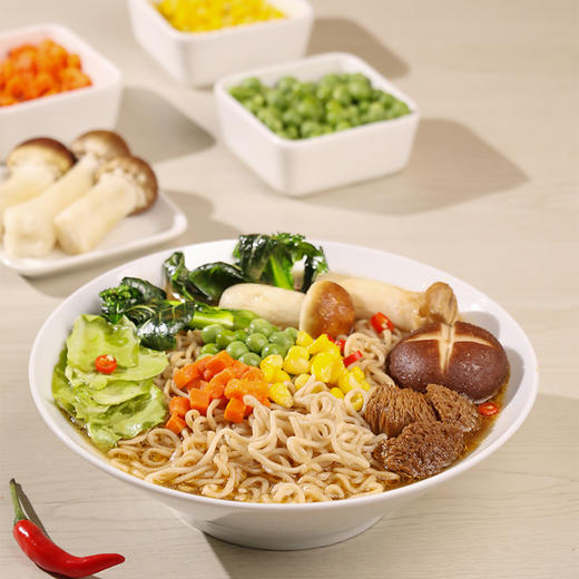 全麦山药菌菇汤素面 素食方便面 净素配方 非油炸 商品图2