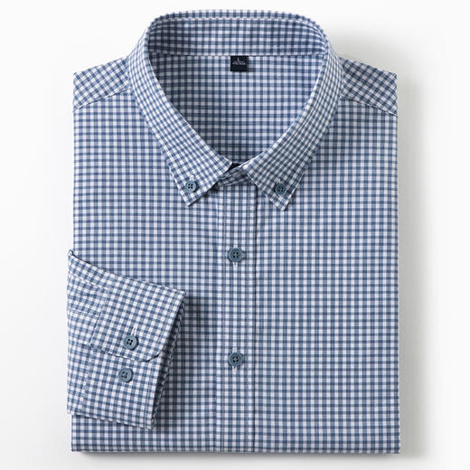 【100棉】罗蒙男士经典百搭网格长袖衬衫舒适休闲简约通勤上班衬衣 商品图2
