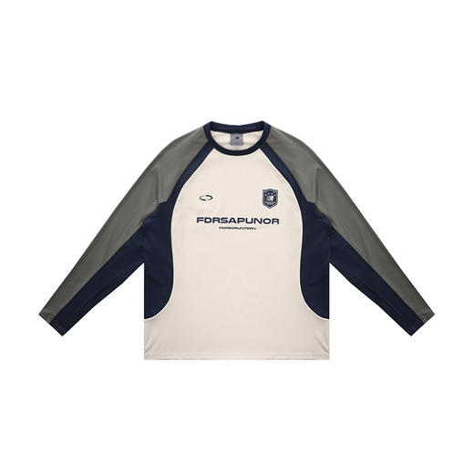 FDR官方店 复古运动拼接长袖t恤男女春季撞色宽松薄款情侣装上衣 商品图4