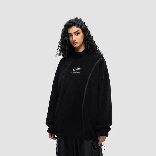 FDR 国潮高街弯拉链摇粒绒卫衣男女秋冬季美式加厚情侣装宽松上衣 商品图1