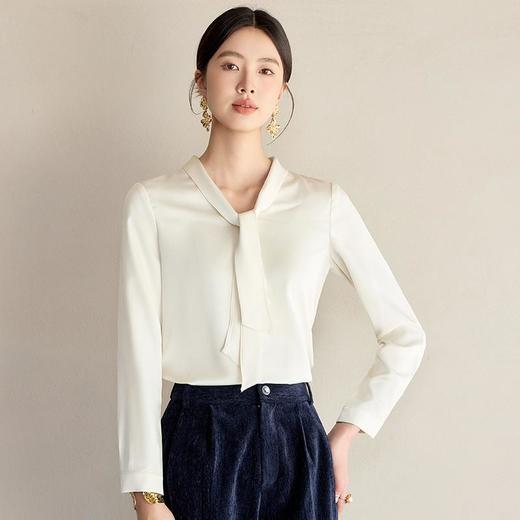 IWY/气质上衣春季新款白色衬衣女职业高端播音主持人服装工作服24B627 商品图0