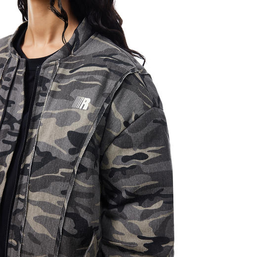 FDR官方店 美式R字迷彩棉衣棉服男女秋冬季情侣装棒球服夹克外套 商品图3