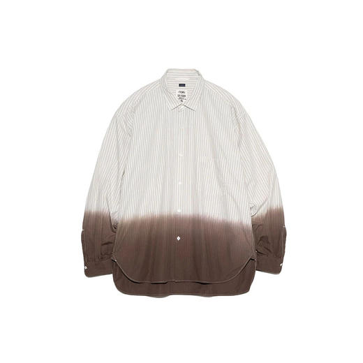 nanamica Regular Collar Wind Shirt渐变染色有机棉条纹按扣衬衫 商品图3